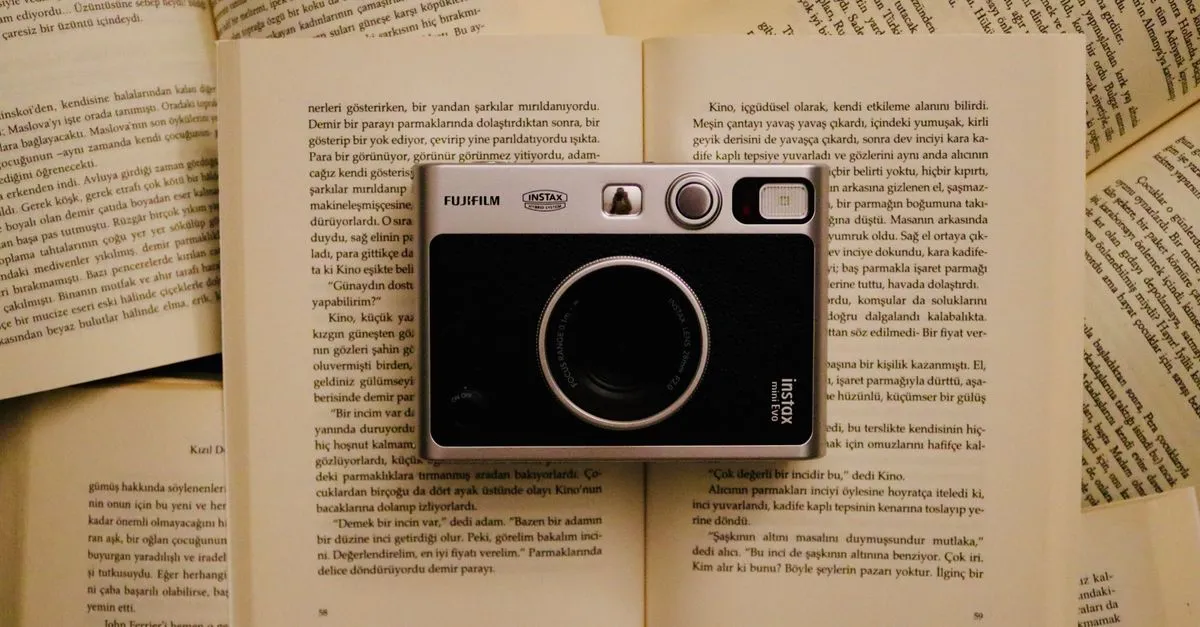 Phone camera held over a printed book page to extract text with OCR